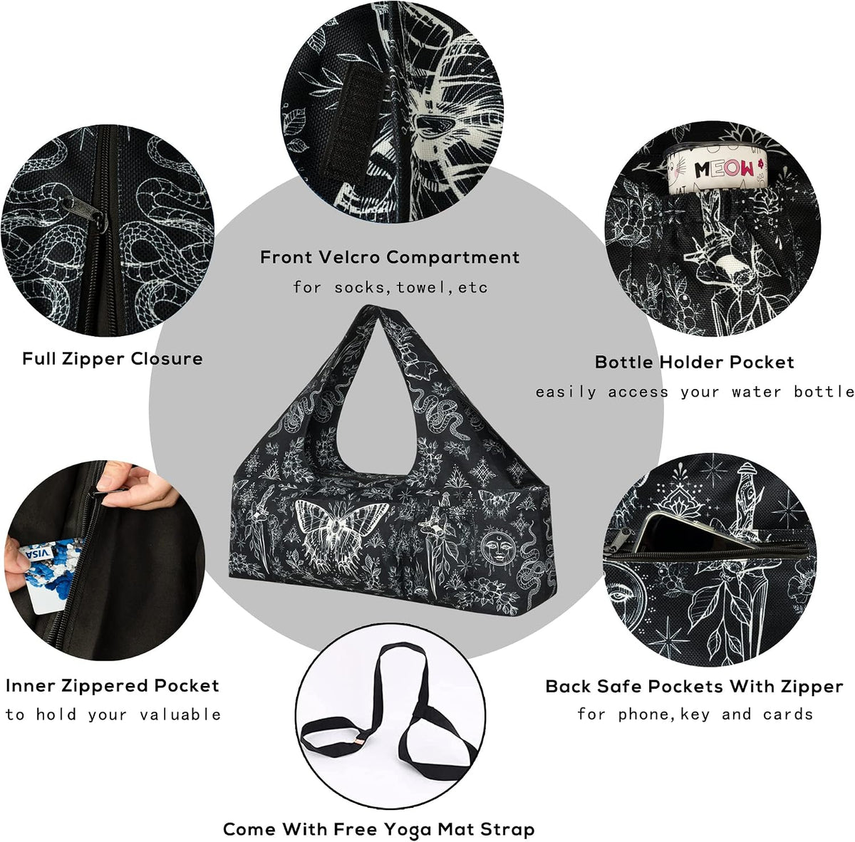 Yoga Mat Bag Yoga Bags and Carriers Fits All Your Stuff 30"x9"x11"