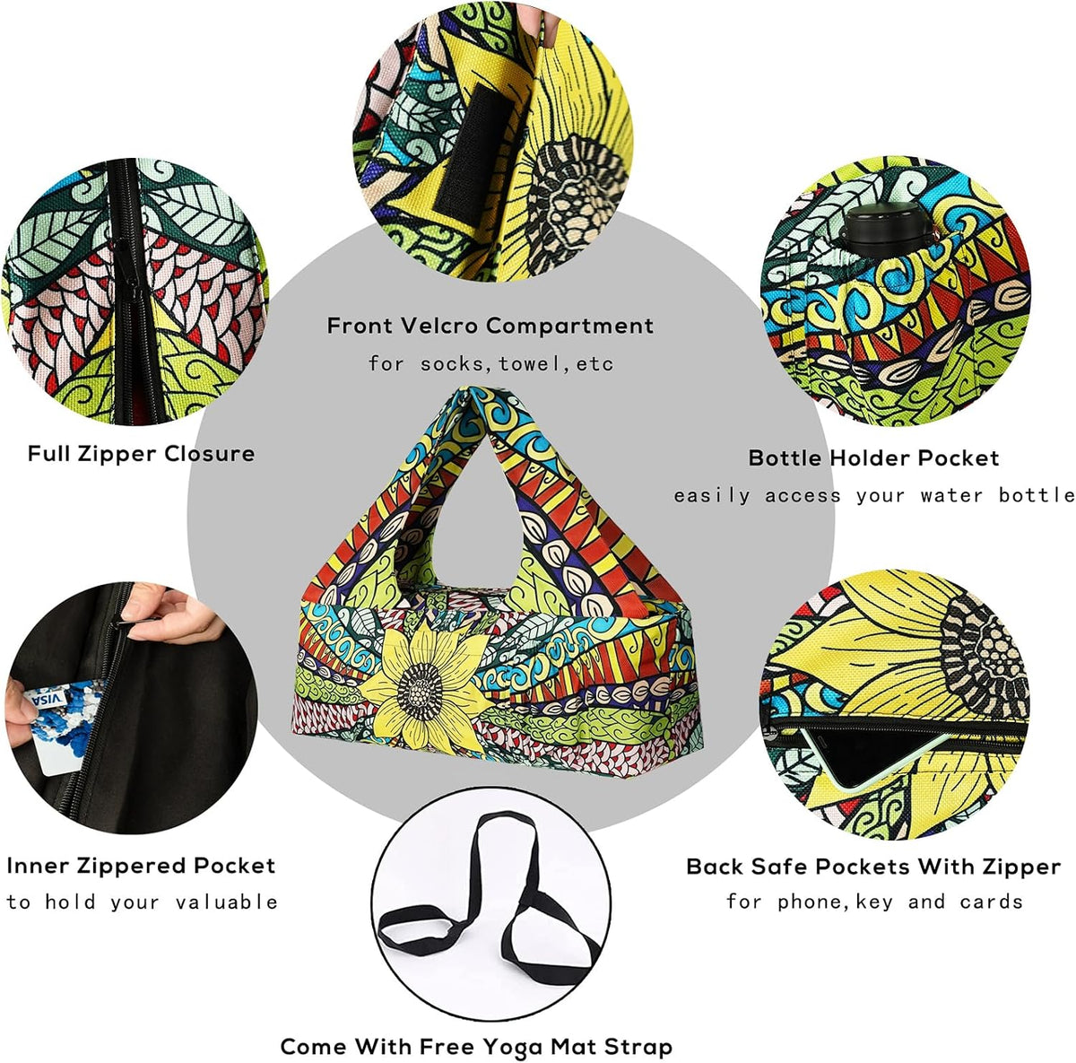 Yoga Mat Bag Yoga Bags and Carriers Fits All Your Stuff 30"x9"x11"