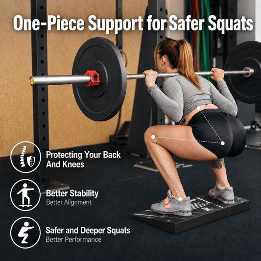 Squat Wedge Block, One-Piece Heel Elevated Slant Board for Squats