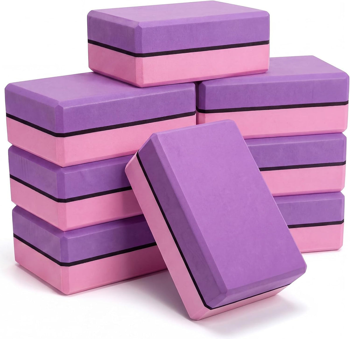 8 Pack Yoga Blocks 9 x 6 x 2.8 Inch EVA Foam Pilates Blocks Pilates Stretching and Meditation Exercise for Home Workouts Dance Gymnastics Exercise Lightweight Yoga Supplies