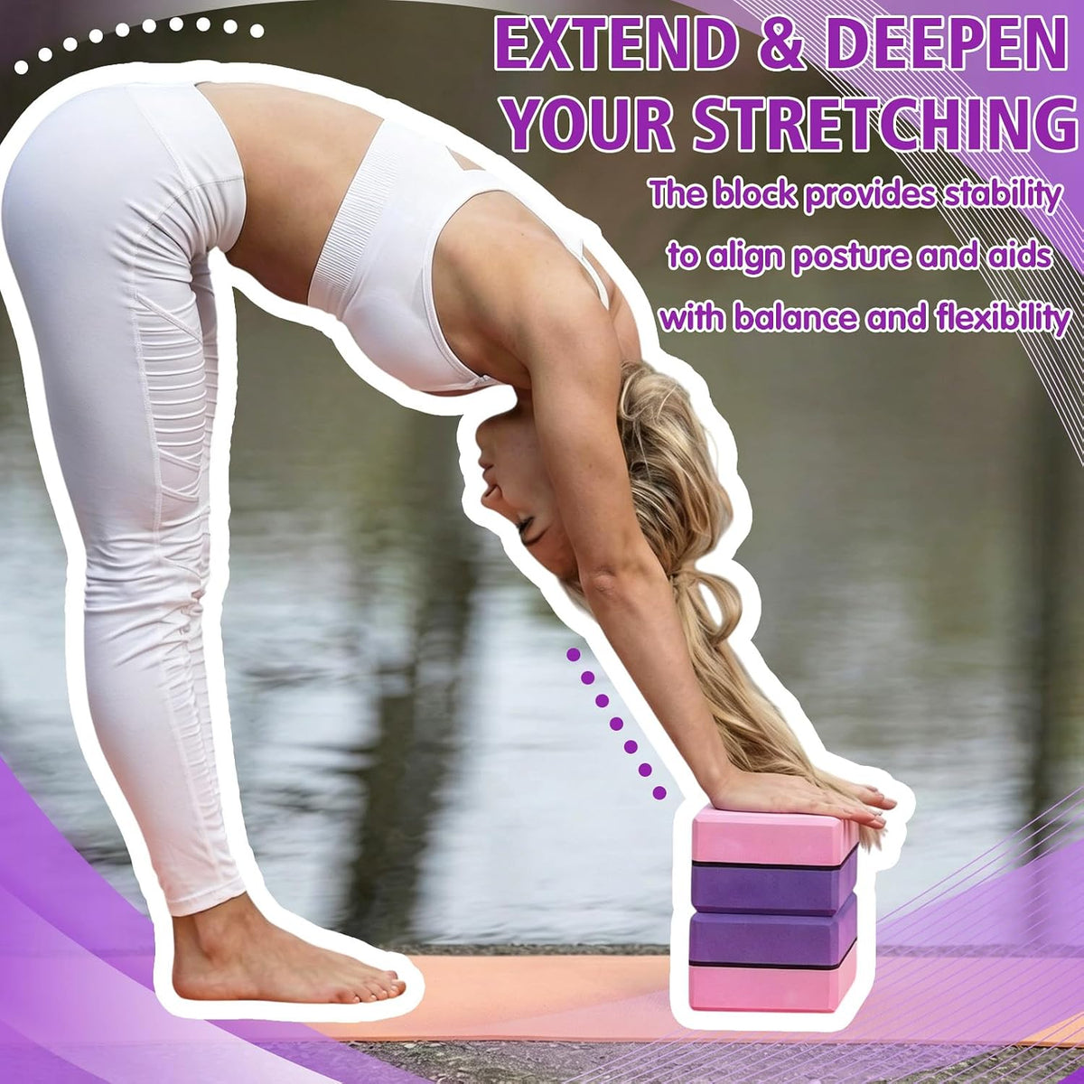 8 Pack Yoga Blocks 9 x 6 x 2.8 Inch EVA Foam Pilates Blocks Pilates Stretching and Meditation Exercise for Home Workouts Dance Gymnastics Exercise Lightweight Yoga Supplies