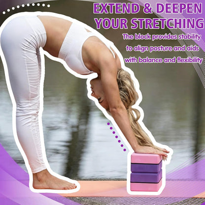 8 Pack Yoga Blocks 9 x 6 x 2.8 Inch EVA Foam Pilates Blocks Pilates Stretching and Meditation Exercise for Home Workouts Dance Gymnastics Exercise Lightweight Yoga Supplies