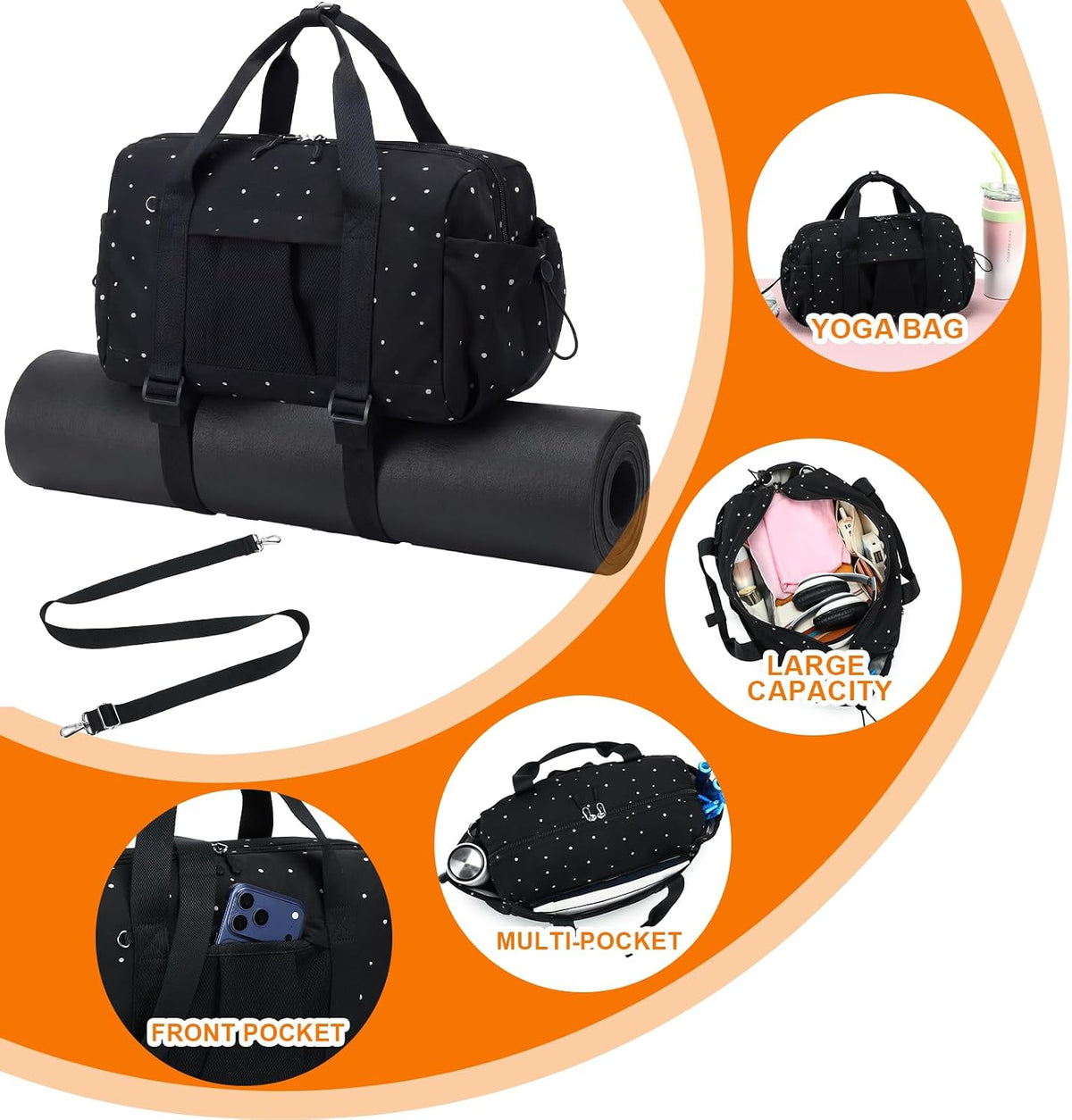 Small Gym Bag for Women, Mini Duffle Bag with Yoga Mat Holder Lightweight Carry On Sports Bag with Separate Shoe Pocket and Wet Pocket Duffel Bags Dance Yoga Workout Bag (Pink)