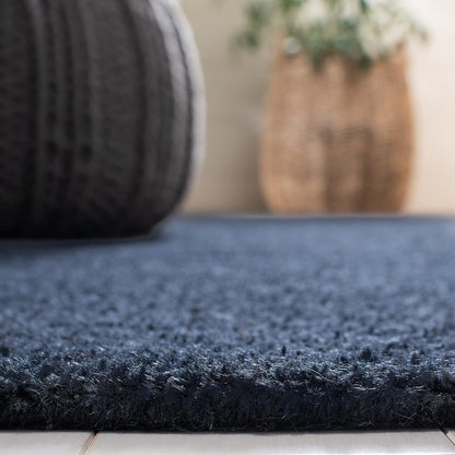 Himalaya Collection Area Rug - 6' Round, Black, Handmade Solid Wool, Ideal for High Traffic Areas in Living Room, Bedroom (HIM610C)