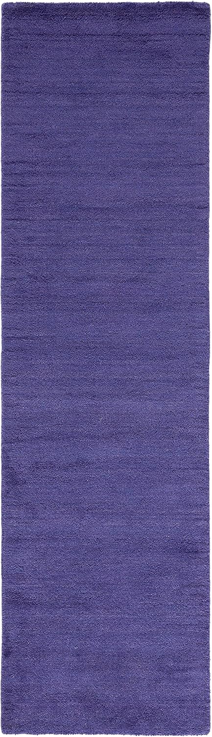 Himalaya Collection Area Rug - 6' Round, Black, Handmade Solid Wool, Ideal for High Traffic Areas in Living Room, Bedroom (HIM610C)