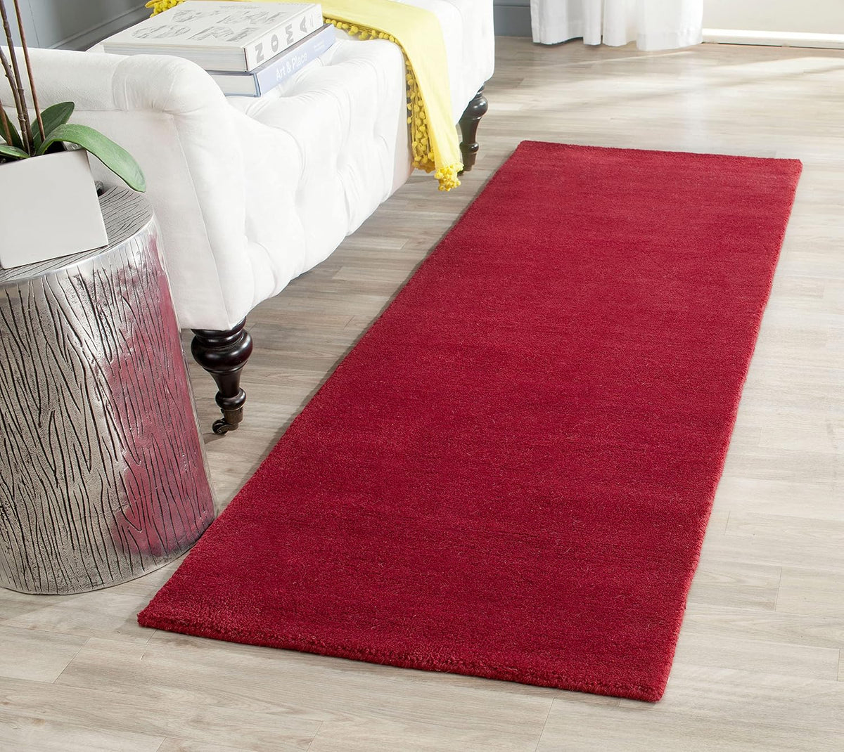 Himalaya Collection Area Rug - 6' Round, Black, Handmade Solid Wool, Ideal for High Traffic Areas in Living Room, Bedroom (HIM610C)
