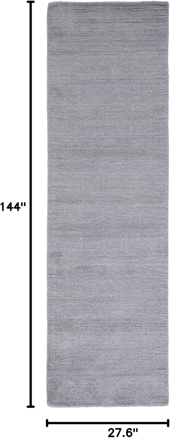 Himalaya Collection Area Rug - 6' Round, Black, Handmade Solid Wool, Ideal for High Traffic Areas in Living Room, Bedroom (HIM610C)