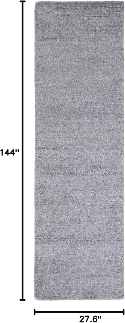 Himalaya Collection Area Rug - 6' Round, Black, Handmade Solid Wool, Ideal for High Traffic Areas in Living Room, Bedroom (HIM610C)
