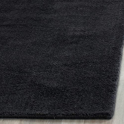 Himalaya Collection Area Rug - 6' Round, Black, Handmade Solid Wool, Ideal for High Traffic Areas in Living Room, Bedroom (HIM610C)