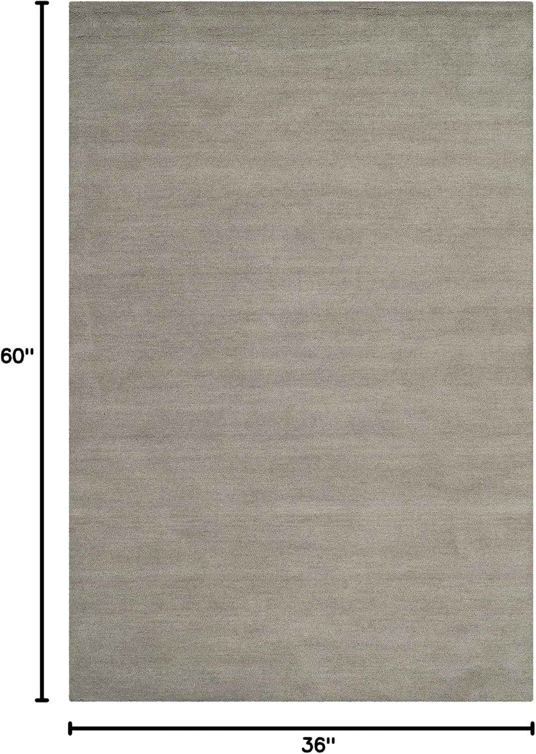 Himalaya Collection Area Rug - 6' Round, Black, Handmade Solid Wool, Ideal for High Traffic Areas in Living Room, Bedroom (HIM610C)