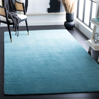 Himalaya Collection Area Rug - 6' Round, Black, Handmade Solid Wool, Ideal for High Traffic Areas in Living Room, Bedroom (HIM610C)