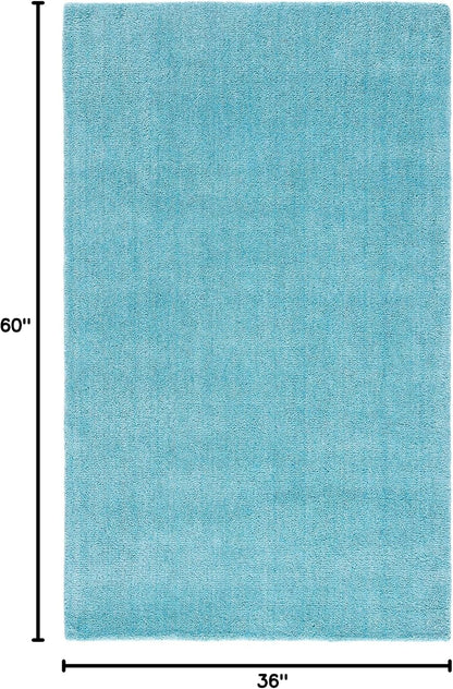 Himalaya Collection Area Rug - 6' Round, Black, Handmade Solid Wool, Ideal for High Traffic Areas in Living Room, Bedroom (HIM610C)
