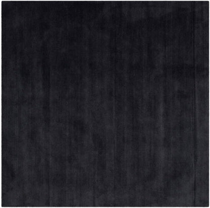 Himalaya Collection Area Rug - 6' Round, Black, Handmade Solid Wool, Ideal for High Traffic Areas in Living Room, Bedroom (HIM610C)