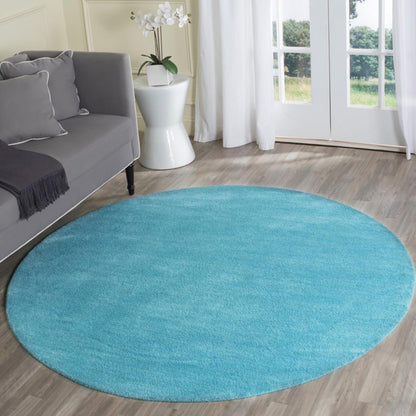 Himalaya Collection Area Rug - 6' Round, Black, Handmade Solid Wool, Ideal for High Traffic Areas in Living Room, Bedroom (HIM610C)