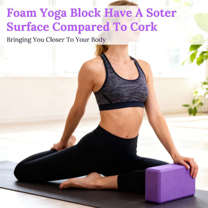 4 Pcs Yoga Blocks 9 x 6 x 3.15 Inch Eva Foam Lightweight Non Slip Yoga Props for Pilates Stretching and Meditation Exercise Blocks Lightweight Yoga Essentials