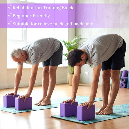 4 Pcs Yoga Blocks 9 x 6 x 3.15 Inch Eva Foam Lightweight Non Slip Yoga Props for Pilates Stretching and Meditation Exercise Blocks Lightweight Yoga Essentials