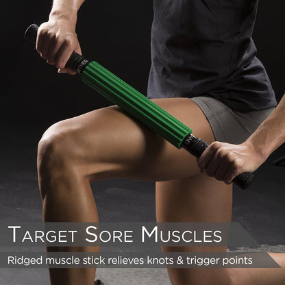 Roller Massager +, Muscle Roller Stick for Self-Myofascial Release, Deep Tissue Massage Rolling Pin, Trigger Point Release, Muscle Soreness, Best Gift for Runners, Athletes, Crossfit