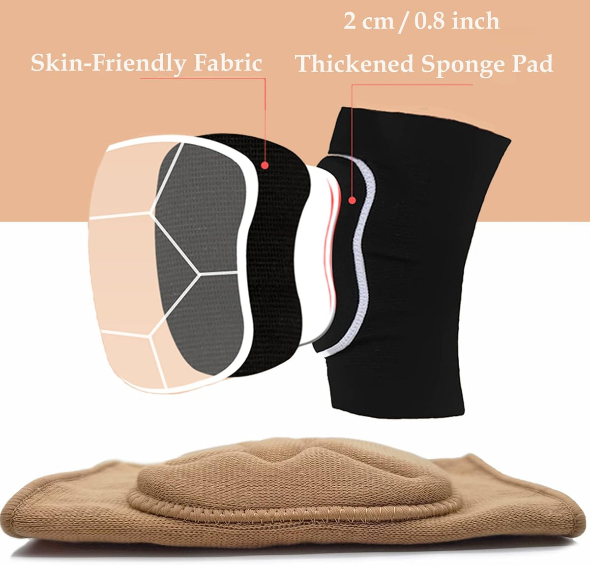 Dance Knee Pads Thick Soft Sponge Volleyball Knee Brace for Big Kid Teen Adults Workout Knee Protector Football Pole Dance Yoga Tennis Running