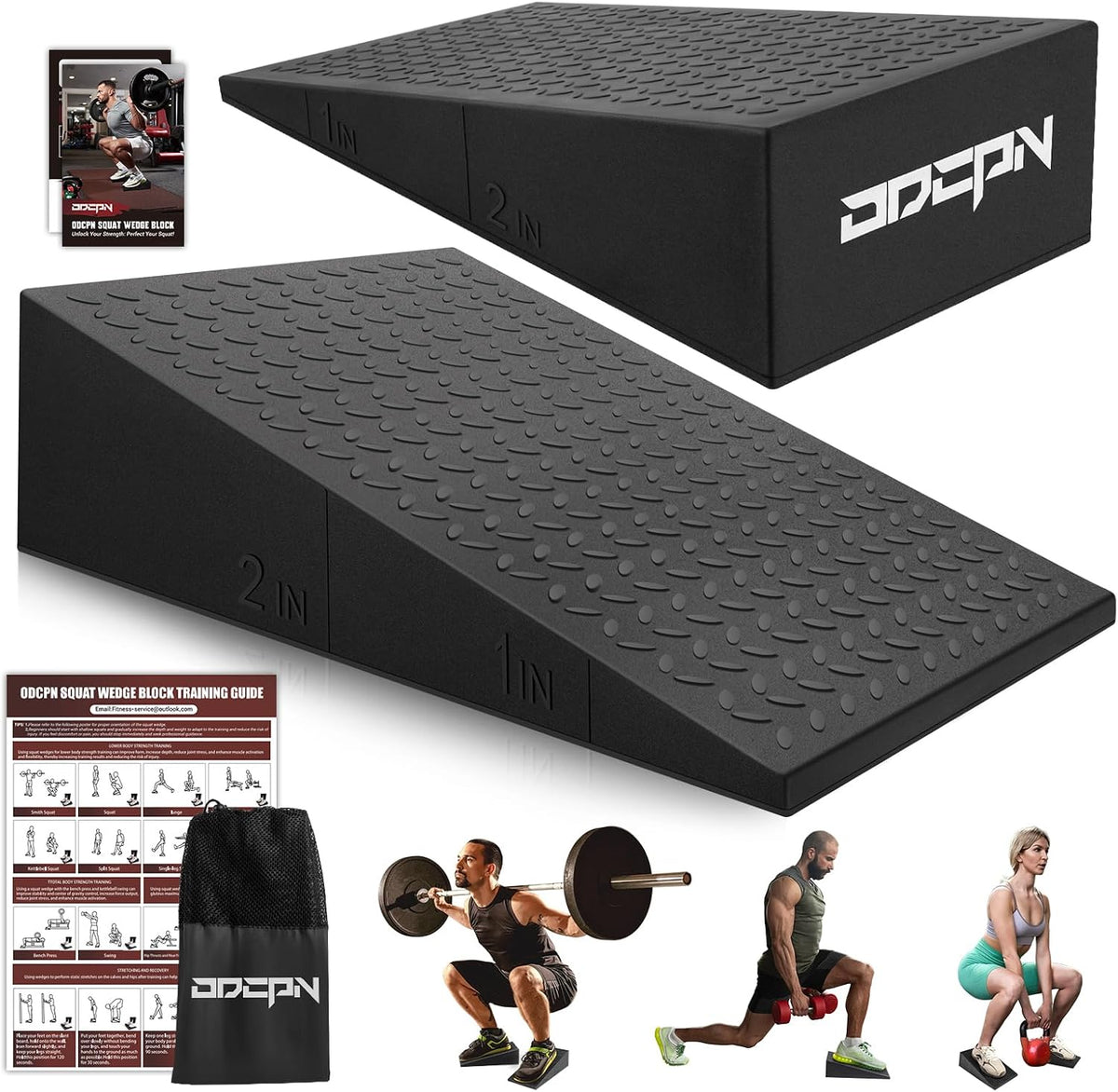 Squat Wedge Block, 1500 LBS Capacity, Non-Slip Heel Elevated Squat Wedge