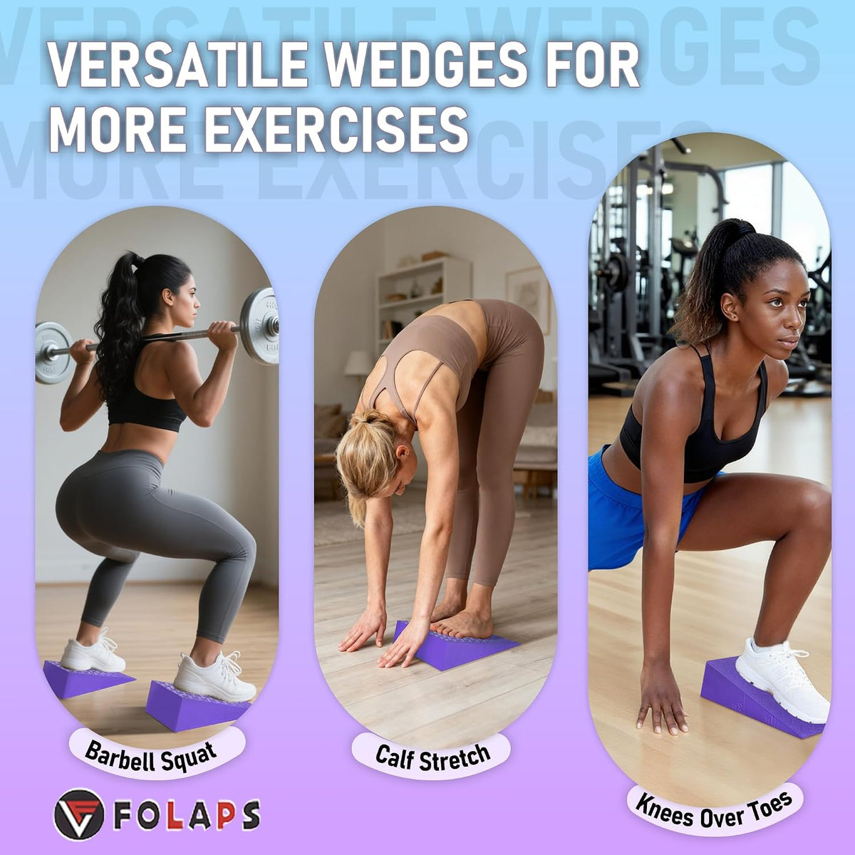 Squat Wedge Block For Deeper Squat: 2200LBS Capacity with Guide & Carry Bag