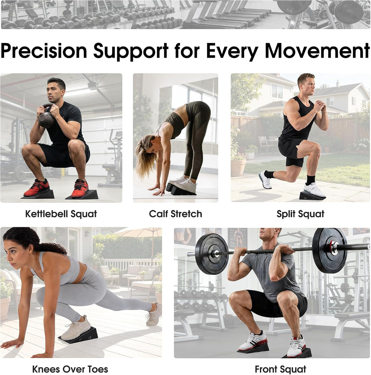 Squat Wedge Block For Deeper Squat: 2200LBS Capacity with Guide & Carry Bag