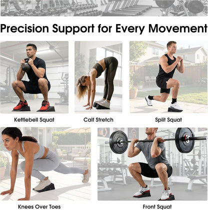Squat Wedge Block For Deeper Squat: 2200LBS Capacity with Guide & Carry Bag