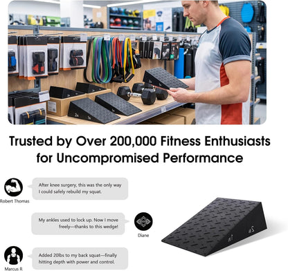 Squat Wedge Block For Deeper Squat: 2200LBS Capacity with Guide & Carry Bag