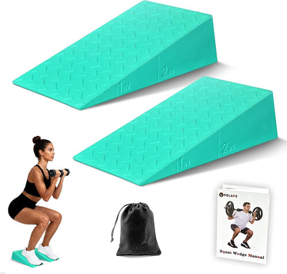 Squat Wedge Block For Deeper Squat: 2200LBS Capacity with Guide & Carry Bag