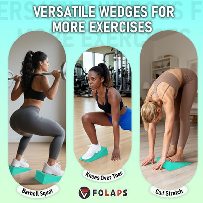 Squat Wedge Block For Deeper Squat: 2200LBS Capacity with Guide & Carry Bag