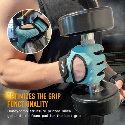 Weight Lifting Gloves Full Palm Protection, Workout Gloves for Gym, Cycling, Exercise, Breathable, Super Lightweight for Mens and Women
