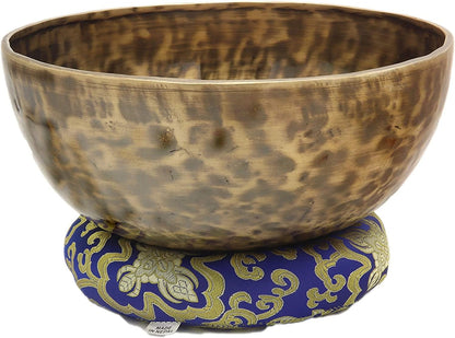KHUSI Tibetan Singing Bowl, 9 Inch Hand-Hammered Meditation Sound Bowl with 2 Mallets, Silk Cushion & Carry Bag, Chakra Healing Yoga Gift