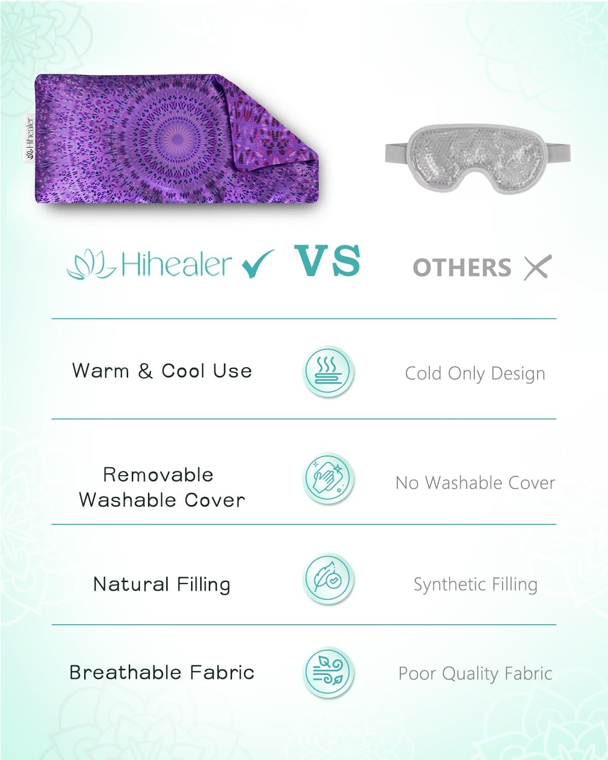 Lavender Eye Pillow for Relaxation, Yoga, Sleep, Weighted Eye Mask