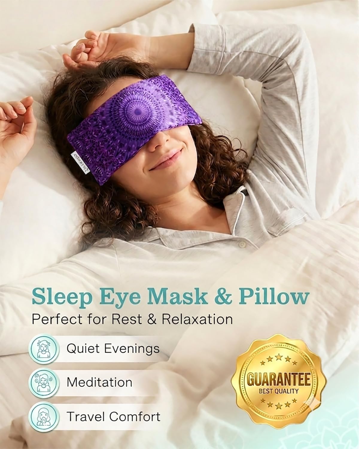Lavender Eye Pillow for Relaxation, Yoga, Sleep, Weighted Eye Mask