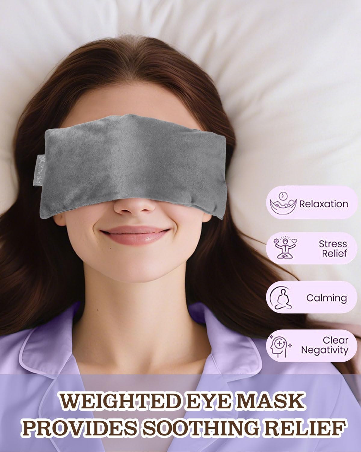 Lavender Eye Pillow for Relaxation, Yoga, Sleep, Weighted Eye Mask
