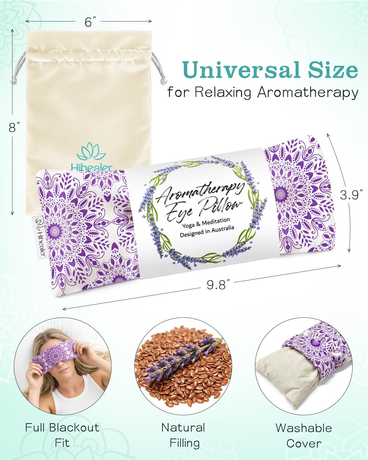 Lavender Eye Pillow for Relaxation, Yoga, Sleep, Weighted Eye Mask