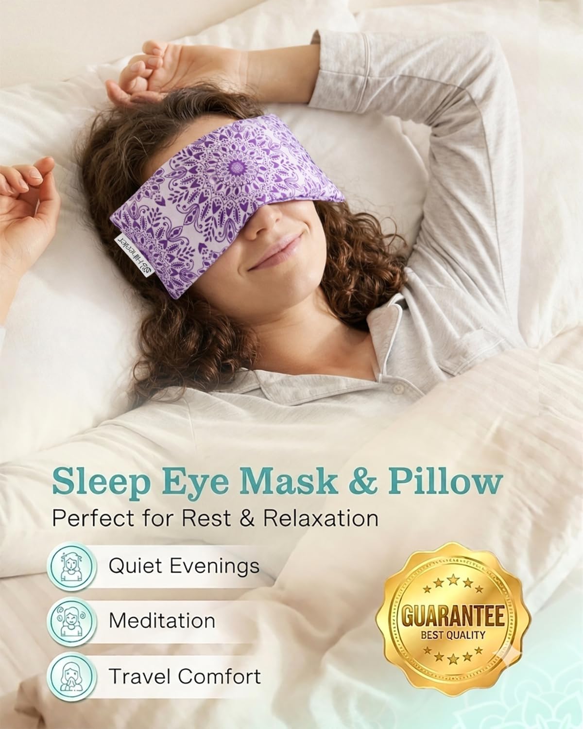 Lavender Eye Pillow for Relaxation, Yoga, Sleep, Weighted Eye Mask