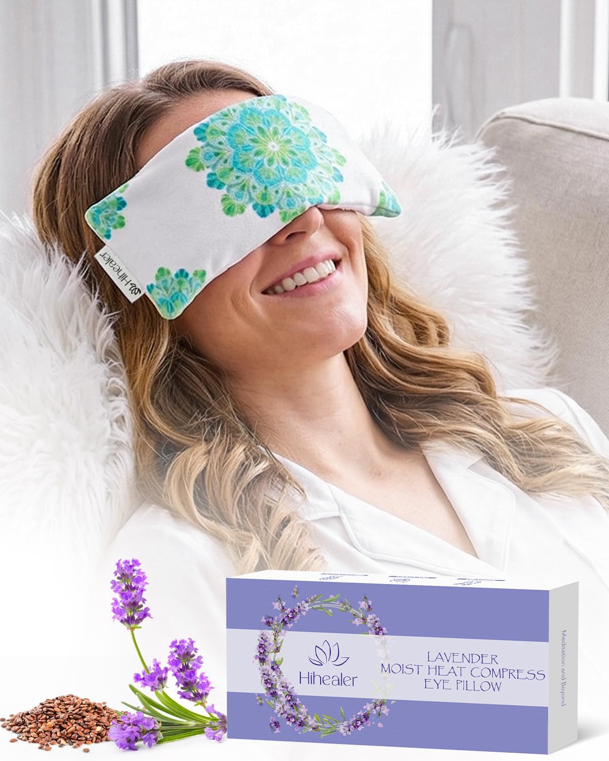 Lavender Eye Pillow for Relaxation, Yoga, Sleep, Weighted Eye Mask