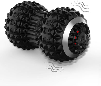Vibrating Massage Ball for Pain Relif, Mobility Ball for Physical Therapy and Workout Recovery, Deep Tissue Myofascial Release Tools - Back, Shoulder (Peanut Head Vibrating Massage Ball Black)