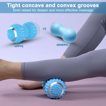 Vibrating Massage Ball for Pain Relif, Mobility Ball for Physical Therapy and Workout Recovery, Deep Tissue Myofascial Release Tools - Back, Shoulder (Peanut Head Vibrating Massage Ball Black)