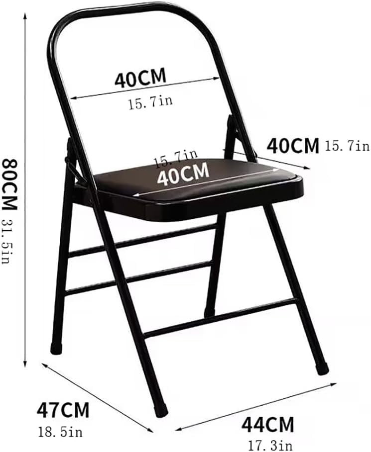 Backless Yoga Chair-Portable Folding Chair for Flexibility and Strength Training- Materials and Sturdy Frame-Foldable Design-High Load Capacity,Black