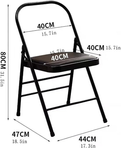 Backless Yoga Chair-Portable Folding Chair for Flexibility and Strength Training- Materials and Sturdy Frame-Foldable Design-High Load Capacity,Black