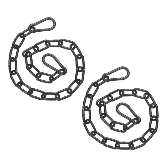 2Pcs Gate Chain Lock 19"x4mm Dia Alloy Steel Hanging Chain Lock