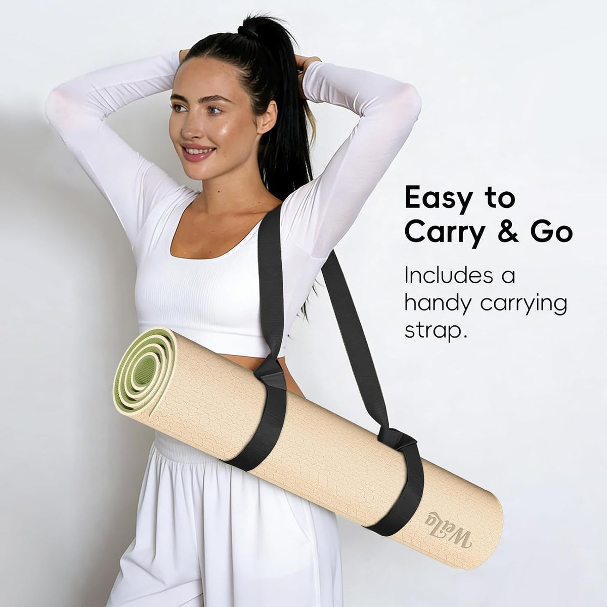 Extra Thick 10mm Yoga Mat,76"x28" Dual-Color TPE with Carry Strap