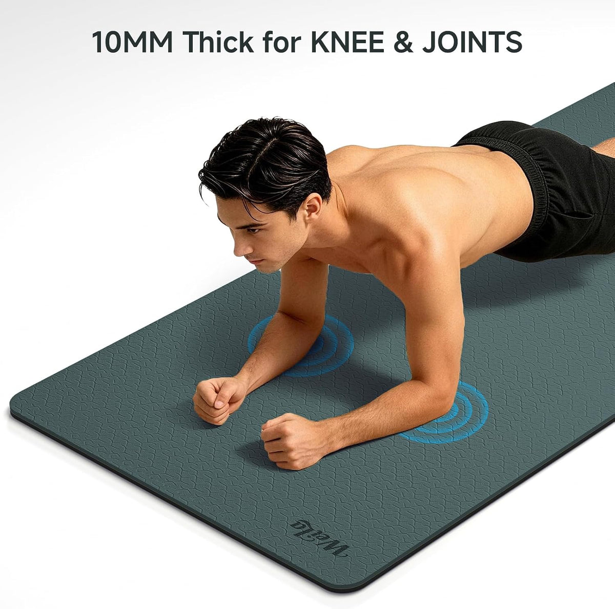 Extra Thick 10mm Yoga Mat,76"x28" Dual-Color TPE with Carry Strap