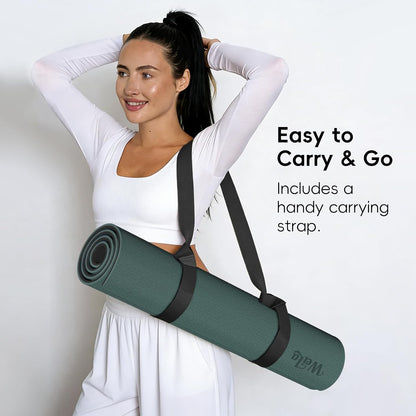 Extra Thick 10mm Yoga Mat,76"x28" Dual-Color TPE with Carry Strap