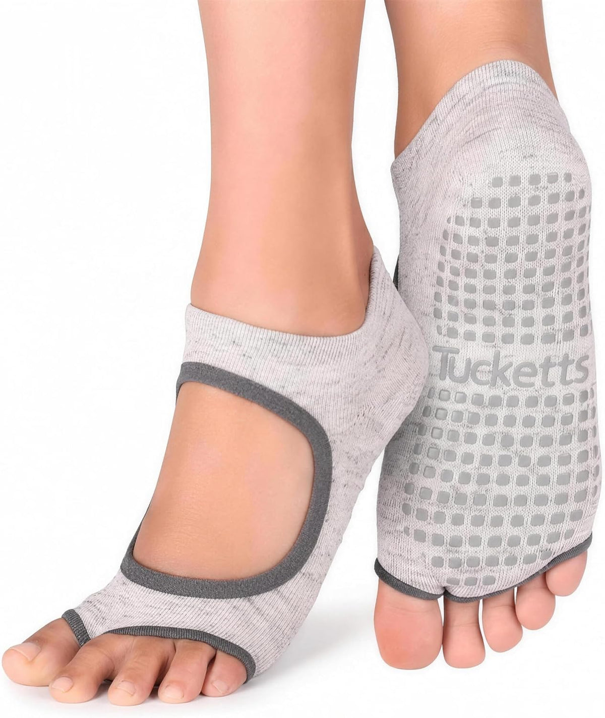 Toeless Grip Socks, Open Toe Non Slip Pilates Socks for Women