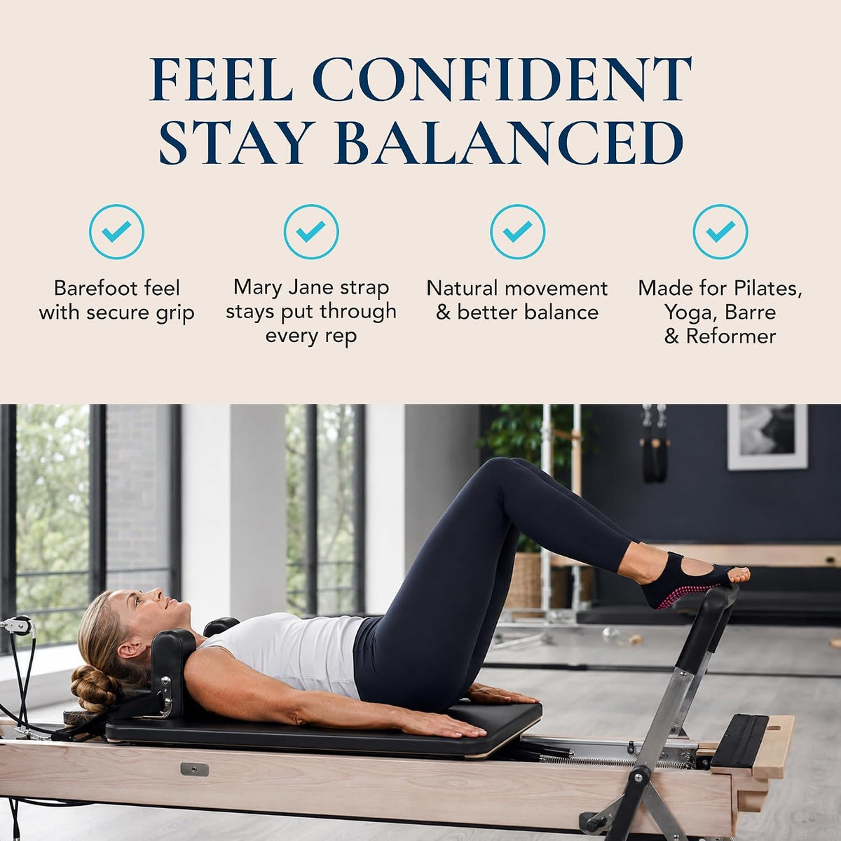 Toeless Grip Socks, Open Toe Non Slip Pilates Socks for Women