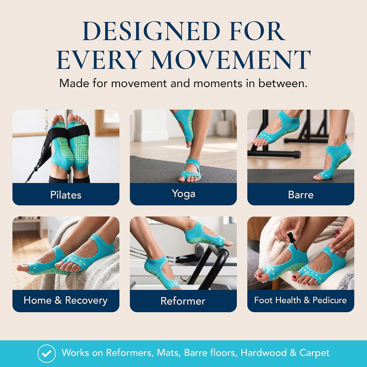 Toeless Grip Socks, Open Toe Non Slip Pilates Socks for Women