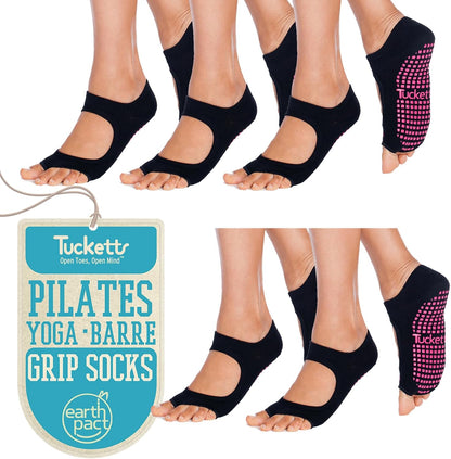 Toeless Grip Socks, Open Toe Non Slip Pilates Socks for Women