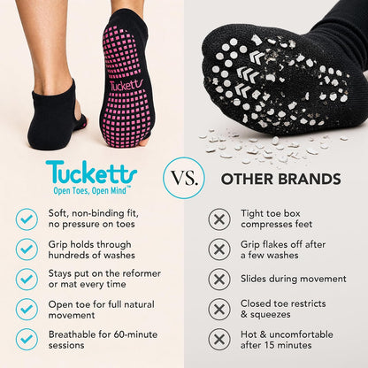 Toeless Grip Socks, Open Toe Non Slip Pilates Socks for Women